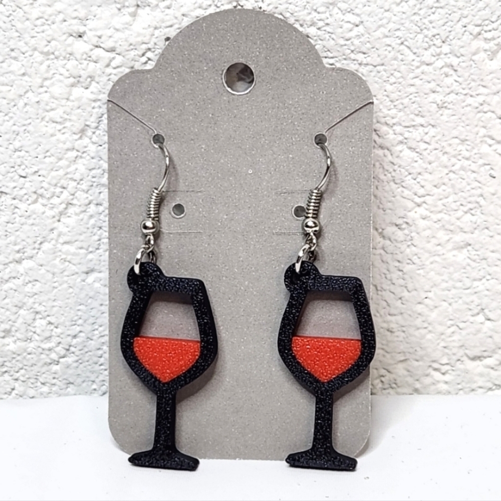 Wine Glass French Hook Earrings